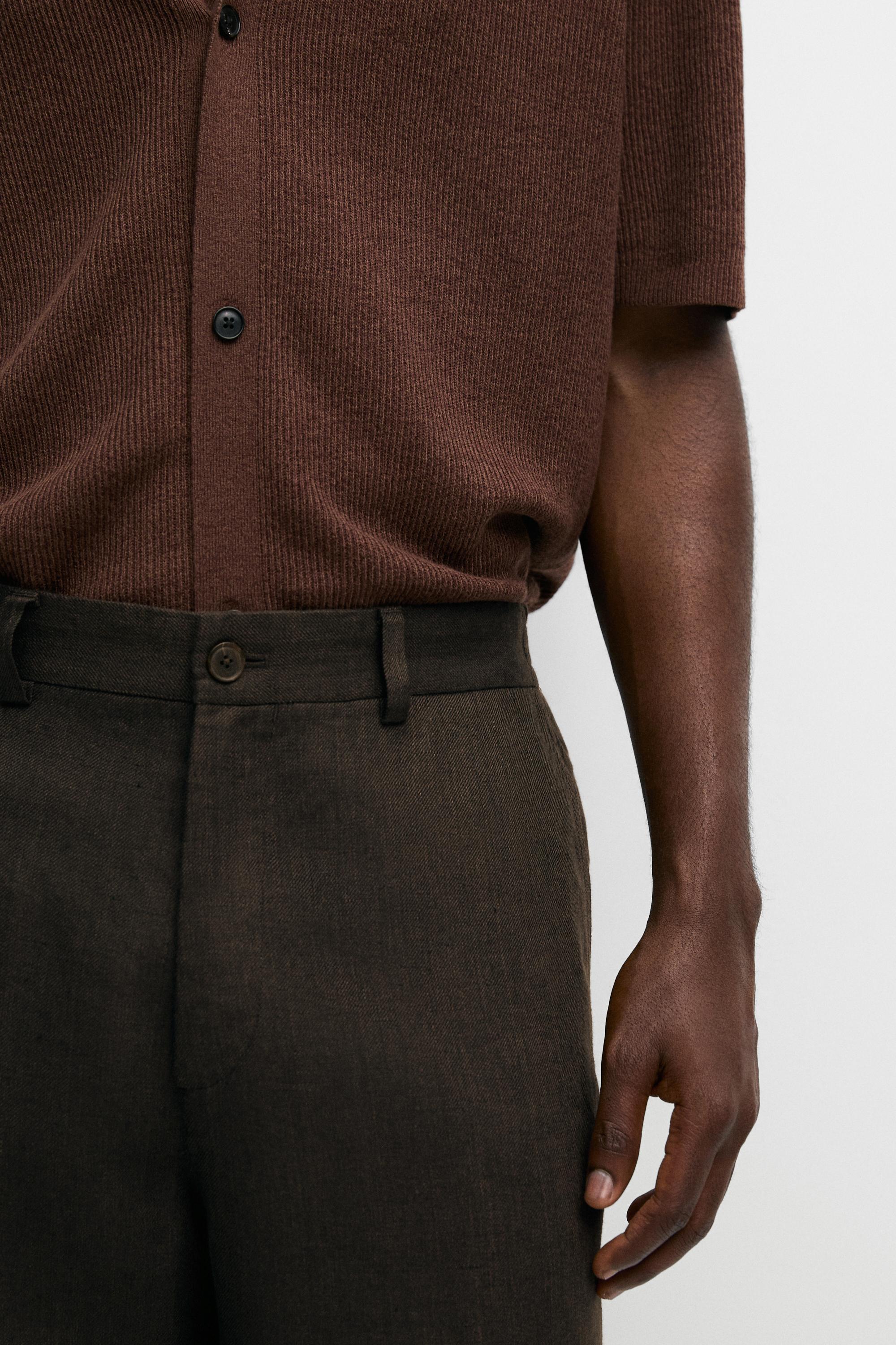 Pantalon 100 % lin à taille élastique